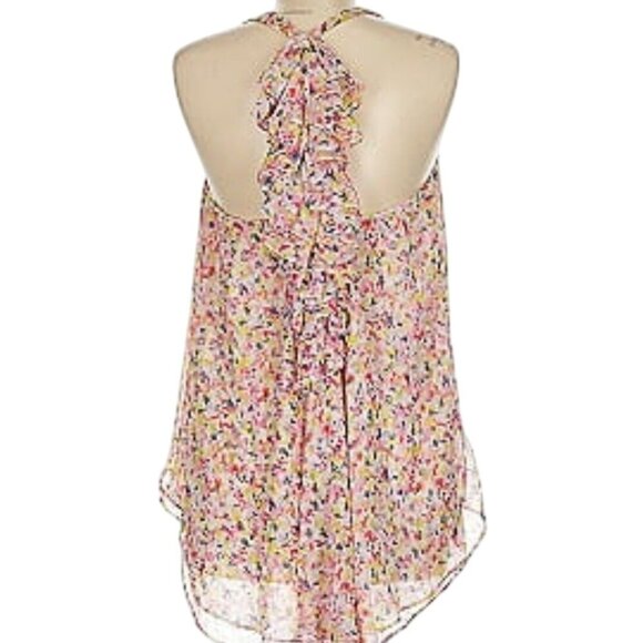 Anthropologie McGinn Sweet William Ruffled Sleeveless Top Floral Size 8 - Picture 1 of 7